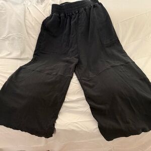 Free People Beach Very Very High Waisted Charcoal Black Wide-Leg Sweatpants Sz L